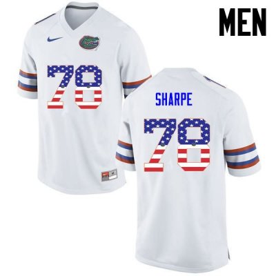 Men's Florida Gators #78 David Sharpe NCAA Nike White USA Flag Fashion Authentic Stitched College Football Jersey PBG6062WL